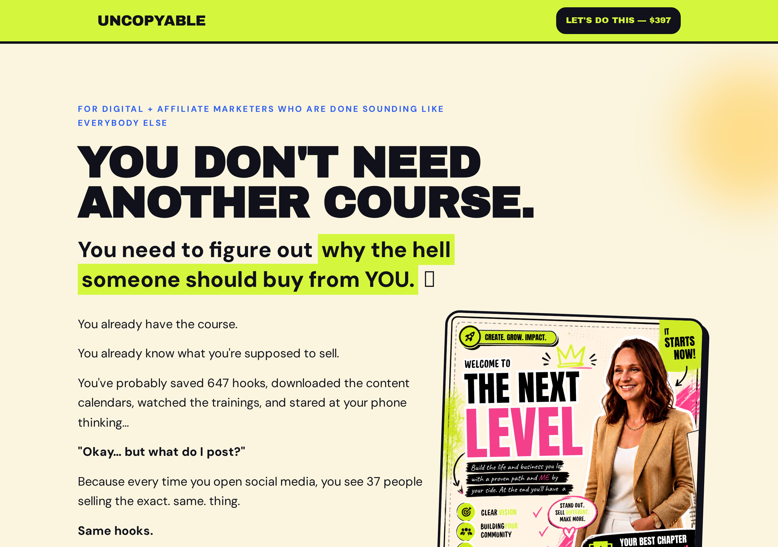 The Next Level Roadmap — custom landing page built by Deanna Carr